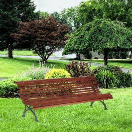 Banc urbain Romantico simple, Lames en bois exotique traité avec protecteur fongicide, 2000cm