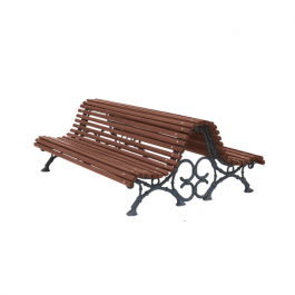 Banc urbain romantico double en bois éxotique