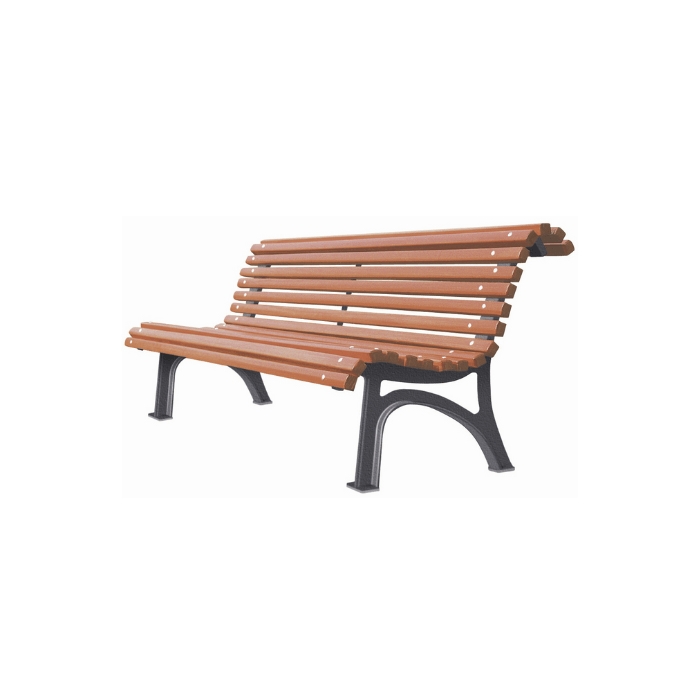 Banc urbain Plaza, 200cm, 19 lames en bois exotique traité avec protecteur fongicide