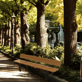 Banc urbain Bilbao en bois éxotique