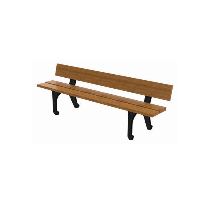 Banc urbain Bilbao, 200cm, Lames en bois exotique avec traitement fongicide