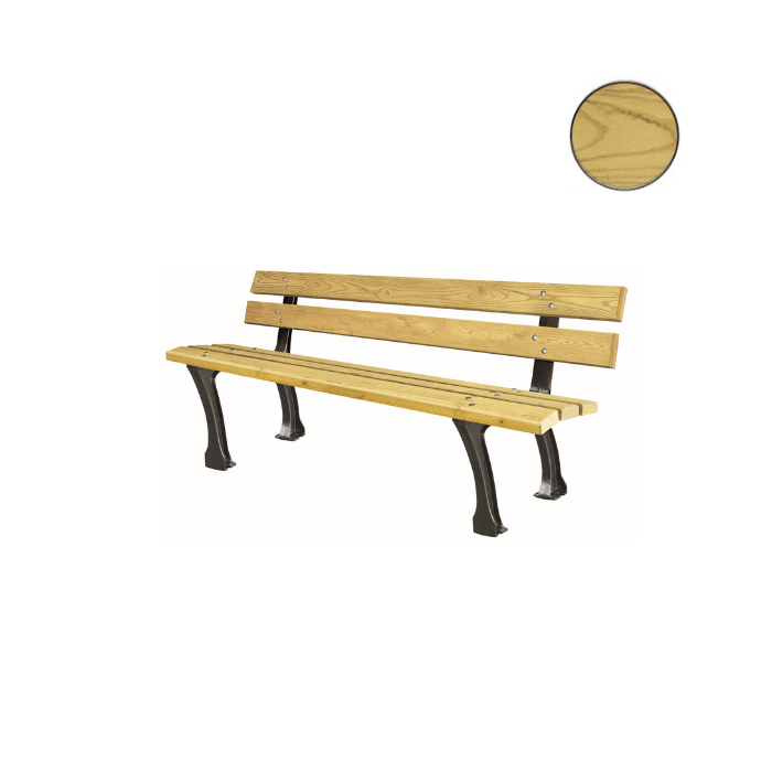 Banc urbain Dusseldorf, 180cm, 5 lames en pin du Nord, traité autoclave classe IV, certifié FSC, milieu urbain ou rural Banc urbain Dusseldorf, 180cm, 5 lames en pin du Nord, traité autoclave classe IV, certifié FSC, milieu urbain ou rural