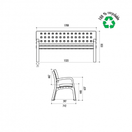 Banc Urbain Modo plastique