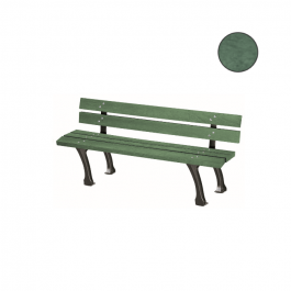 Banc urbain Glasgow, 180cm,5 lames en plastique recyclé teinté dans la masse, milieu urbain ou rural