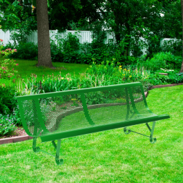 Banc urbain Santigo ,2 pieds 200cm, Métal, couleur en vert mousse, milieu urbain ou rural