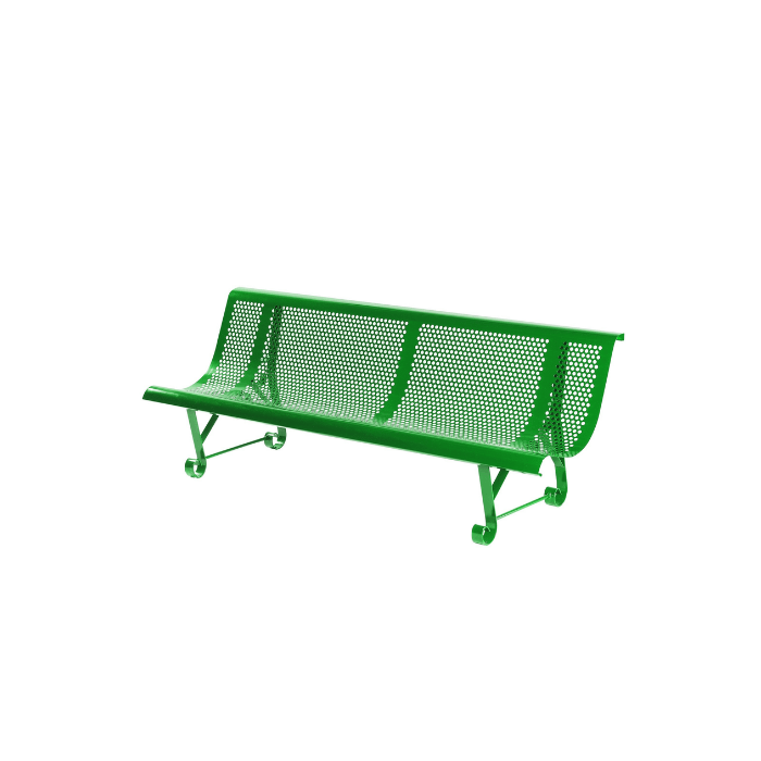 Banc urbain Santigo ,2 pieds 200cm, Métal, couleur en vert mousse, milieu urbain ou rural