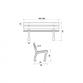 BANC BURGOS BOIS EXOTIQUE 180 CM -200 CM