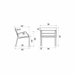 FAUTEUIL MODO-08 EN PIN