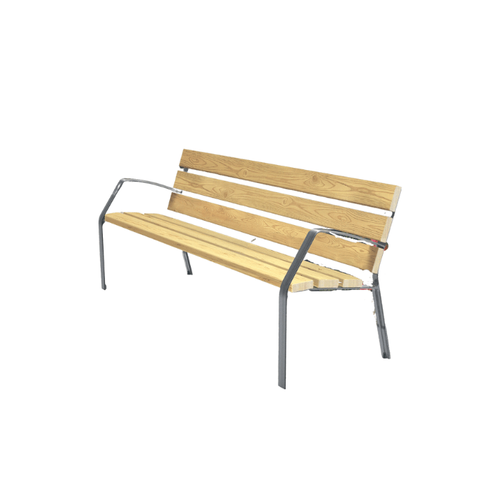 BANC MODO-08 6 LAMES 180 CM EN PIN