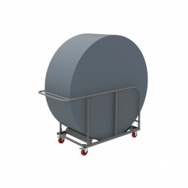 Table pliante ronde 180 cm gris foncé, plastique, résistante, solide, polyéthylène HDPE pur, recyclable, table 8 personnes