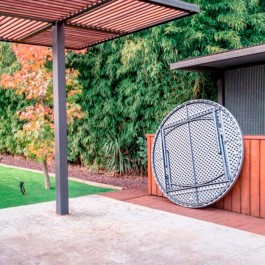 Table pliante ronde 150 cm gris foncé, plastique, résistante, solide, polyéthylène HDPE pur, recyclable, table 6 personnes