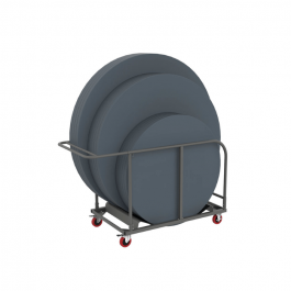 Table pliante ronde 150 cm gris foncé, plastique, résistante, solide, polyéthylène HDPE pur, recyclable, table 6 personnes