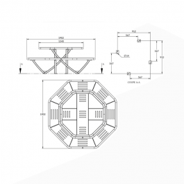 Table pique-nique octogonale compact gamme Horizon