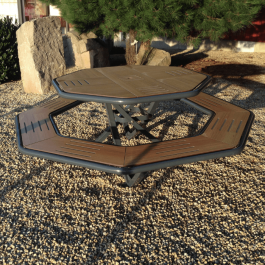 Table pique-nique octogonale compact gamme Horizon