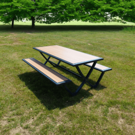 Table pique nique en acier et compact