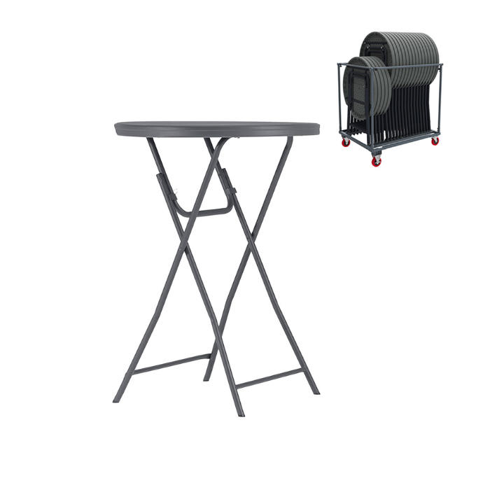 Table pliante polyéthylène ronde HDPE Cocktail80 New Classic Ø81cm - ZOWN-Maxchief