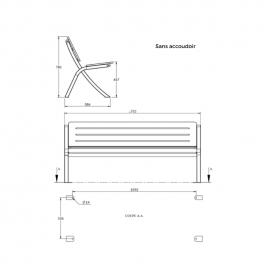 BANC BERGERAC  SANS ACCOUDOIR