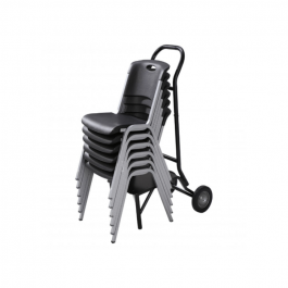 Chariot pour chaises empilables, Structure en acier 37.5cm en profondeur par 43cm en largeur, résistante, solide, recyclable,