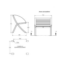 Banc Urbain lames  teck en compact