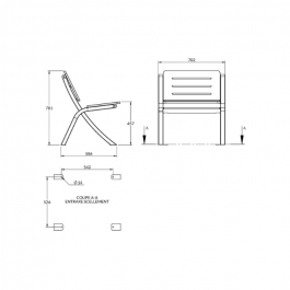 Banc Urbain lames  teck en compact