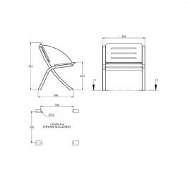 Banc Urbain lames  teck en compact