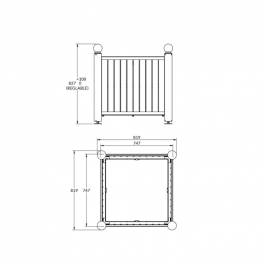 Jardinière teck tête boule 800x800