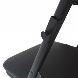Chaise pliante Prestige simili cuir noir - piètement noir M1, gris, plastique, solide, polyéthylène HDPE pur, recyclable