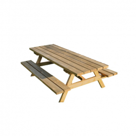 Table pique-nique en bois à poser 230x75cm PMR extérieur