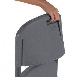 Chaises pliantes Norman ZOWN-Maxchief, gris anthracite plastique, solide, résistante polyéthylène HDPE pur, recyclable