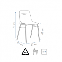 Chaise empilable New Campus accrochable M2 - Grosfillex