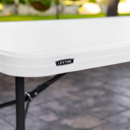 Tables pliantes, blanche nesting 183x76cm, plastique, résistante, solide, polyéthylène HDPE pur, recyclable, table 6 personnes