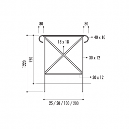 Barrière Halle long,200cm