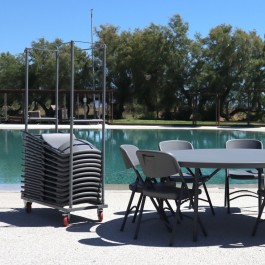 Chaises pliantes Norman ZOWN-Maxchief , gris anthracite plastique, solide, polyéthylène HDPE pur, recyclable
