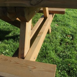Lot de 3 tables pique nique en bois à poser 200x90cm
