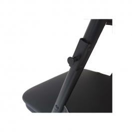 Chaises pliantes Prestige simili cuir noir - piètement noir M1, plastique, solide, polyéthylène HDPE pur, recyclable