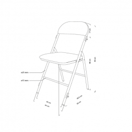 Chaises pliantes Prestige simili cuir noir - piètement noir M1, plastique, solide, polyéthylène HDPE pur, recyclable