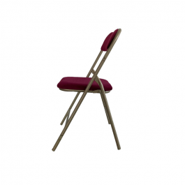 Chaise pliante prestige grenat en velours M1