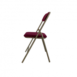 Chaises pliantes Prestige vieil or/grenat en velours M1, plastique, solide, polyéthylène HDPE pur, recyclable