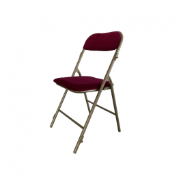 Chaises pliantes Prestige vieil or/grenat en velours M1, plastique, solide, polyéthylène HDPE pur, recyclable