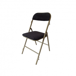 Chaises pliantes Prestige vieil or/noir en velours M1+chariot, plastique, résistante, solide, polyéthylène HDPE pur, recyclable