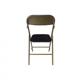 Chaises pliantes Prestige vieil or/noir en velours M1+chariot, plastique, résistante, solide, polyéthylène HDPE pur, recyclable