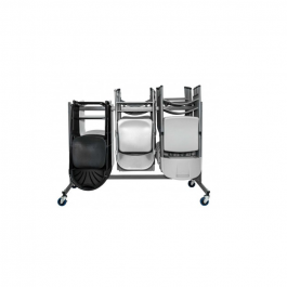Chaises pliantes Prestige vieil or/noir en velours M1+chariot, plastique, résistante, solide, polyéthylène HDPE pur, recyclable