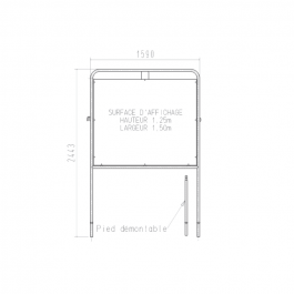 Panneau électoral 1250x1500 tube rond 35mm