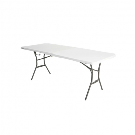 Table valise polyéthylène blanche 183x76cm - Lifetime