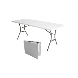 Table valise polyéthylène blanche 183x76cm - Lifetime