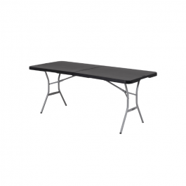Tables valise pliantes, noir 183x76cm, plastique, résistante, solide, polyéthylène HDPE pur, recyclable, table 6 personnes
