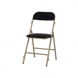 Chaises pliantes Prestige vieil or/noir en velours M1+chariot, plastique, résistante, solide, polyéthylène HDPE pur, recyclable