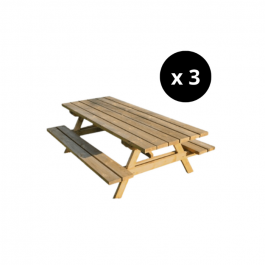 Table pique nique en bois à poser 200x90cm