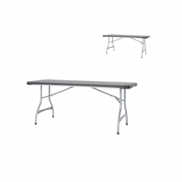 Tables pliantes, noir nesting 183x76cm, plastique, résistante, solide, polyéthylène HDPE pur, recyclable, table 6 personnes