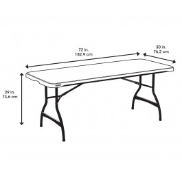 Tables pliantes, noir nesting 183x76cm, plastique, résistante, solide, polyéthylène HDPE pur, recyclable, table 6 personnes